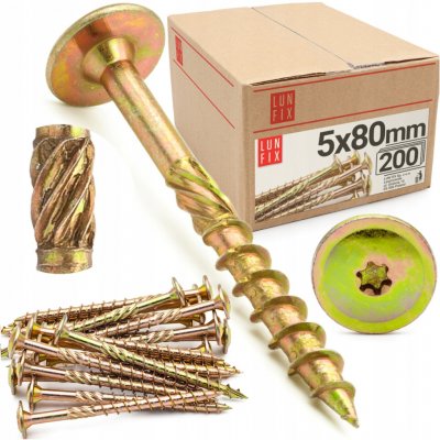 Lun Fix Tesařské vruty 5x80 TORX s talířovou hlavou, 200 ks – Hledejceny.cz