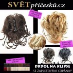 Drdol se zapletenými copánky na skřipci - příčesek #10/24 - středně hnědá s blond melírem – Zbozi.Blesk.cz