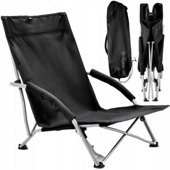 METEOR Beach Chair COAST Černá Lounger Skládací opalovací křeslo Camping Chair