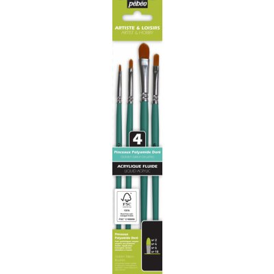 Sada 4 ks plochých štětců kočičí jazýček Pébéo – Hledejceny.cz