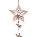 Závěs dřevo postava v hvězdě Santa barevná – Hledejceny.cz