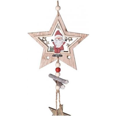 Závěs dřevo postava v hvězdě Santa barevná – Hledejceny.cz