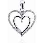 Brilio Silver Okouzlující stříbrný přívěsek srdce se zirkony PT13W – Sleviste.cz