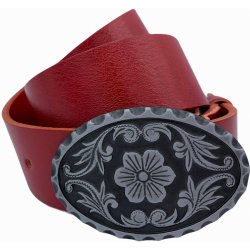 Black Hand dámský červený kožený pásek 096-50
