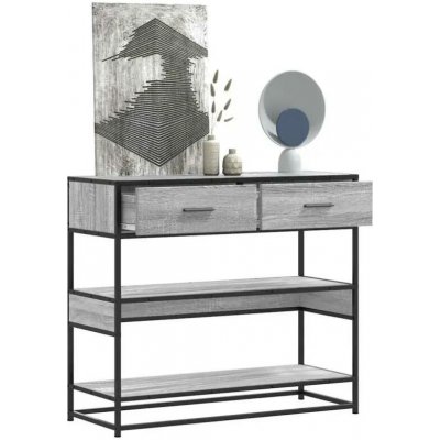 vidaXL Konzolový stolek šedý sonoma 90x35x80 cm kompozitní dřevo 11461.849182 – Zboží Dáma