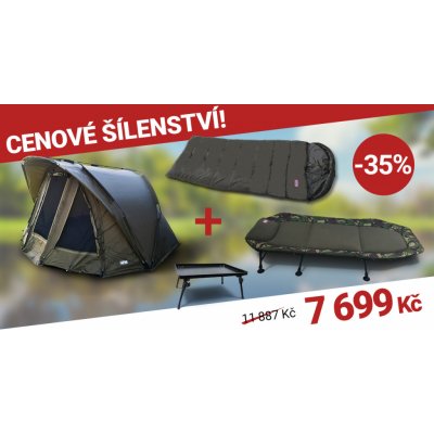 Harton Bivak Patron 2-man + lehátko Harton Six Deluxe + spacák Harton Basic  + bivvy stolek od 7 699 Kč - Heureka.cz