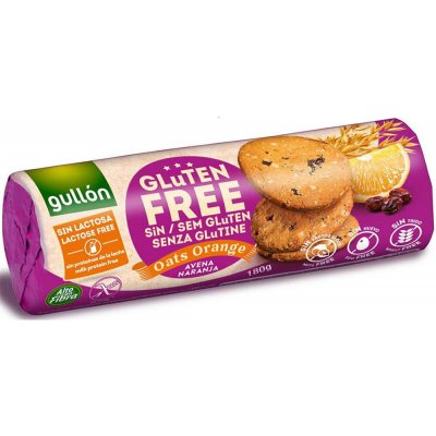 Gullón Avena bezlepkové sušenky pomerančové se sníženým obsahem laktózy 180 g – Zboží Dáma