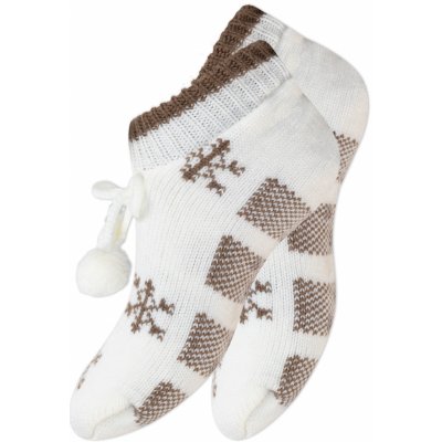 Aydemir Kotníkové zateplené dámské vánoční ponožky bílá