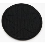 Nažehlovací záplata - hvězda v kolečku - 6 cm - černá – Zboží Dáma