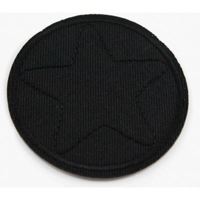 Nažehlovací záplata - hvězda v kolečku - 6 cm - černá – Zboží Dáma