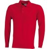 Pánské Tričko James & Nicholson pánská polokošile s dlouhým rukávem Polo-Piqué Heavy JN022 Červená
