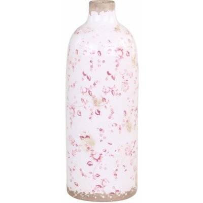Keramická dekorační váza s růžovými kvítky Floral Cannes - Ø 11*31cm – Zboží Mobilmania