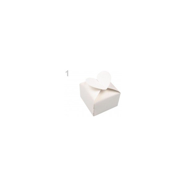 Papírová krabička 6x6x6 cm se srdcem bílá perleť 215ks od 1 402 Kč -  Heureka.cz
