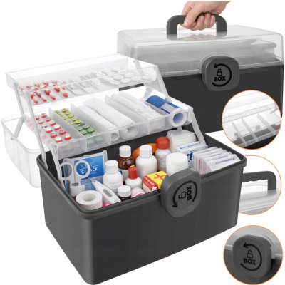 Ruhhy 24499 Organizér na léky 32 × 22,5 × 19 cm šedé – Sleviste.cz