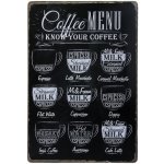 Plechová retro cedule / plakát - Coffee Menu Provedení:: Plechová cedule A5 cca 20 x 15 cm