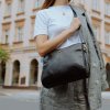 Bagind Moye Sirius dámská kožená crossbody kabelka černá ruční výroba český design