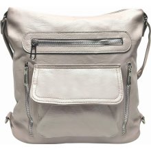 Praktický šedobéžový kabelko-batoh 2v1 s kapsami Bellis