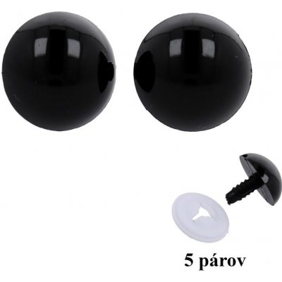 Natana černé bezpečnostní oči 15 mm 5 párů – Zboží Dáma