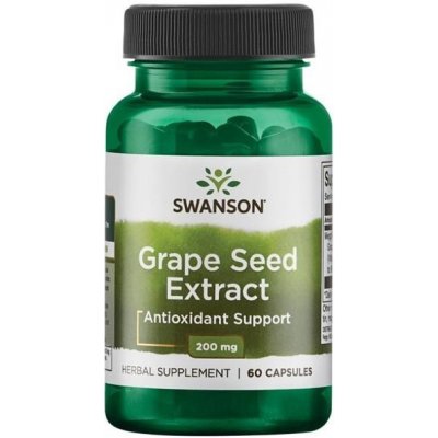 Swanson Hroznová Semínka Grape Seed Extract 200 mg 60 kapslí