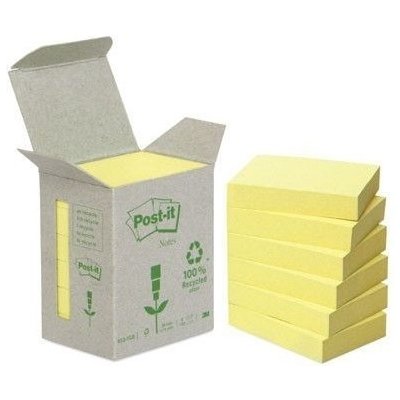 Bloček Post-it 653 recyklovaný, žlutý (balení 6 ks) – Hledejceny.cz