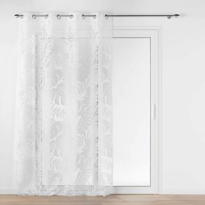 Douceur d'intérieur Záclona s rostlinným vzorem MAGNOLIA, 140 x 240 cm bílá – Hledejceny.cz