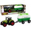 Auta, bagry, technika LEANToys Traktor pro děti s cisternou Tank Car Farm