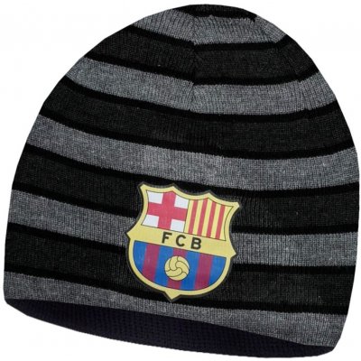 Numberoplus dětská fotbalová pletená čepice FC Barcelona Strips černá – Zboží Mobilmania