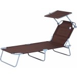 Outsunny Sunlounger hnědé – Zboží Dáma