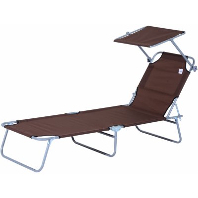 Outsunny Sunlounger hnědé – Zboží Dáma