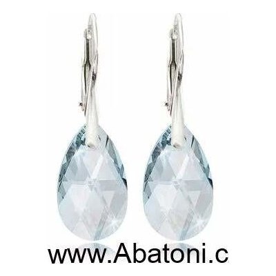 Swarovski Elements Pear krystal stříbrné visací modré slzičky kapky 31215.5 Blue Shade modrá křišťálová světlá šedo-béžová – Sleviste.cz