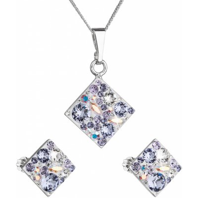 Pavona sada s krystaly Swarovski náušnice a přívěšek fialový kosočtverec 39126.3 violet – Zbozi.Blesk.cz