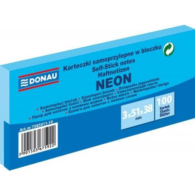Samolepicí bloček 51 x 38 mm 3 x 100 listů neonově Varianta: modrý – Hledejceny.cz
