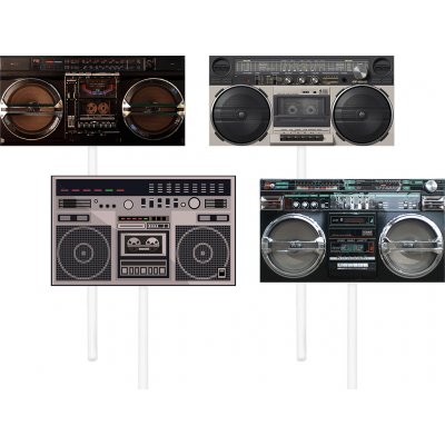 Zápichy do dortu - Sada 4 ks - Rádia, boomboxy, kazeťáky - #2 – Sleviste.cz