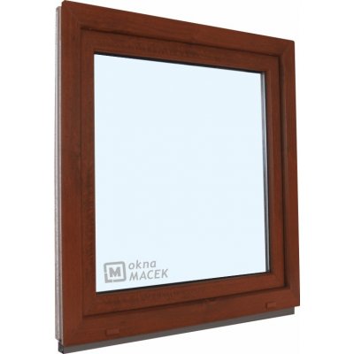 KNIPPING Plastové okno - 70 AD, 1200x1500 mm, OS, ořech Otevírání: levé (OSl), Sklo: ornamentální (kůra čirá), Barva, imitace: ořech/bílá (jednostranně)