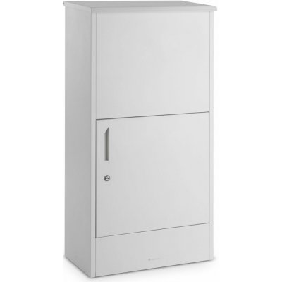 Blumfeldt London White, poštovní schránka na balík, ocel, ukotvení do země, kulatý zámek Bílá – Sleviste.cz