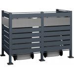 Westmann kovový kryt na popelnice Planum 2 x 240 l antracitová směs 170 x 90 x 120 cm – Zboží Dáma