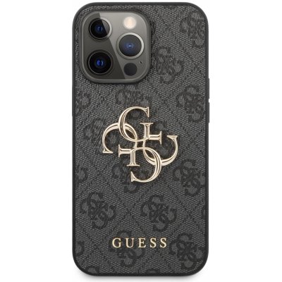 Pouzdro Guess PU 4G Metal Logo Apple iPhone 13 Pro šedé