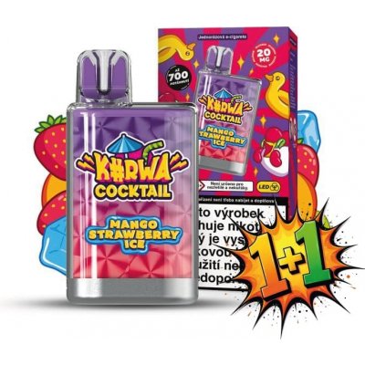 Kurwa Cocktail Mango Strawberry Ice 20 mg 700 potáhnutí – Zboží Dáma