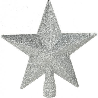 H&S collection Špice na stromeček 19cm Hvězda stříbrná – Hledejceny.cz