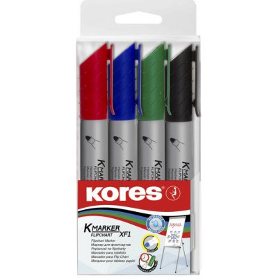 Kores Popisovač Kores K-Marker Flipchart - sada 4 ks / kulatý hrot – Hledejceny.cz