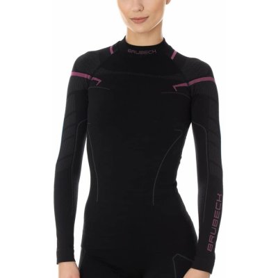 Brubeck Thermo Longsleeve Black-Pink – Zboží Mobilmania