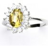 Prsteny Čištín bílé zlato Kate žlutý zirkon T 1507