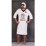 Probuď se noční košile krátký rukáv s čepičkou bílá – Zboží Mobilmania