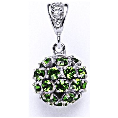 Čištín Koule se Swarovski krystalem fern green přívěsek 36940643 Stříbrný P 1344/2