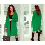 Fashionweek Luxusní pletený kabát cardigan s kapsami JK-BERTA Zelená – Zboží Mobilmania