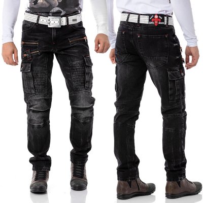 Cipo & Baxx kalhoty pánské CD798 jeans džíny černá