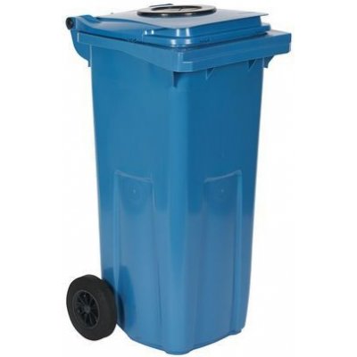 Extera Plastová venkovní popelnice na tříděný odpad s otvorem 120 l modrá 31643 – Zboží Mobilmania