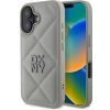 Pouzdro a kryt na mobilní telefon Apple DKNY Leather Quilted Stack Logo pro iPhone 16 Grey 3666339333546