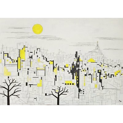 Alice Valkárová, Megapolis, Malba na desce, fixa, 70 x 50 cm – Hledejceny.cz