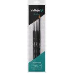 Set Štětců Vallejo Precision B03990 Starter Set Round No.1, Triangular 3/0, Flat Synth. No.4 – Hledejceny.cz